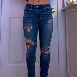 Medium blue ripped jeans